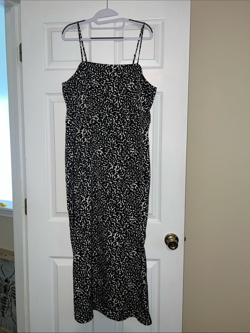 Black & White Leopard Print Slip Dress